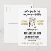 Grappige Champagne thema flat Save the Date Kaart (Voorkant / Achterkant)