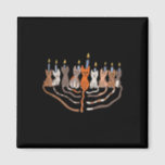 Grappige Chanoeka Cat Menorah Meowzel Joodse Kerst Magneet<br><div class="desc">Grappige Chanoeka Cat Menorah Meowzel Joodse Kerst</div>