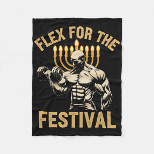 Grappige Chanoeka Joodse Gym Workout Flex voor de  Fleece Deken