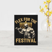 Grappige Chanoeka Joodse Gym Workout Flex voor de  Kaart (Gele Bloem)