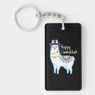 Grappige Chanoeka Llama Gelukkig Llamakkah Joods Sleutelhanger