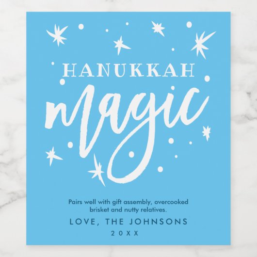 Grappige Chanoeka Magic | Buurman Client Gift en Wijn Etiket (Enkel label)
