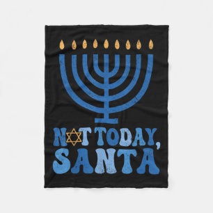 Grappige Chanoeka niet vandaag Santa Menorah Chano Fleece Deken