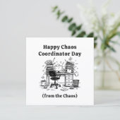 Grappige Chaos Coördinator Dag Kantoor Manager  Feestdagenkaart (Staand voorkant)