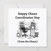 Grappige Chaos Coördinator Dag Kantoor Manager  Feestdagenkaart (Voorkant)