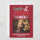 Grappige Chaos en Kerstmis Cheer Feestdagenkaart (Voorkant)