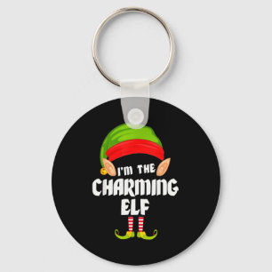 Grappige charmante elf bijpassende gezinsgroep Pj Sleutelhanger
