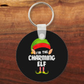Grappige charmante elf bijpassende gezinsgroep Pj  Sleutelhanger (Voorkant)
