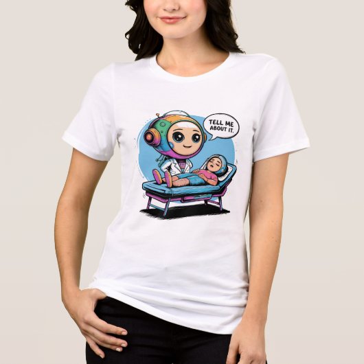 Grappige Chatbot-memes Ai-therapeut Therapie Tri-Blend Shirt (Voorkant)