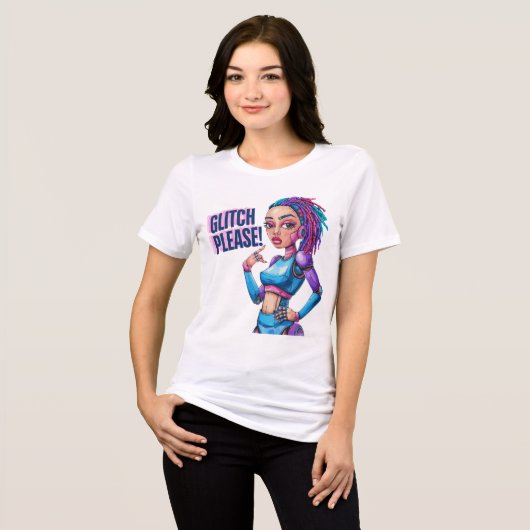Grappige Chatbot-memes metgezellen Glitch Please Tri-Blend Shirt (Voorkant volledig)