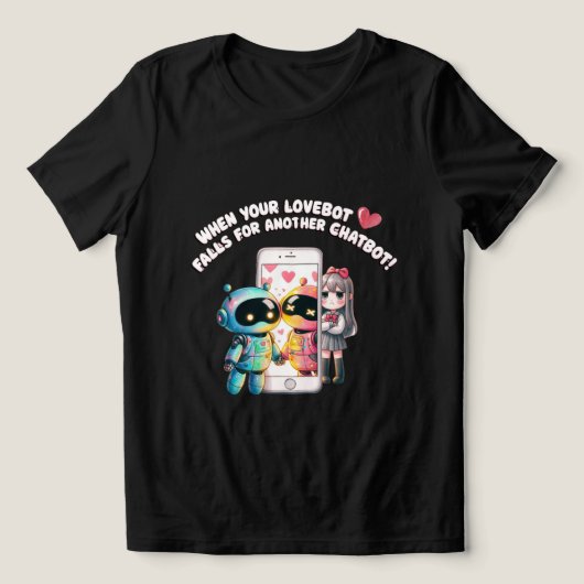 🤖Grappige Chatbot Vriendje Breuk Meme Tri-Blend Shirt (Design voorkant)