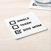 Grappige checkbox Hond moeder status Kartonnen Onderzetters (Schuin)