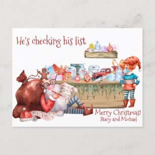 Grappige Checklist Kerstman Werkplaats Covid 2020 Feestdagenkaart