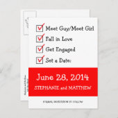 Grappige checklist Opslaan van de datum Aankondigingskaart (Voorkant / Achterkant)