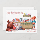 Grappige checklist Santa Workshop Covid 2020 Feestdagenkaart (Voorkant / Achterkant)