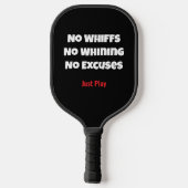 Grappige checklist zonder excuses met witte tekst pickleball paddle (Achterkant)