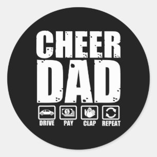 Grappige Cheer Dad Trotse Cheerleader Vader Humor  Ronde Sticker