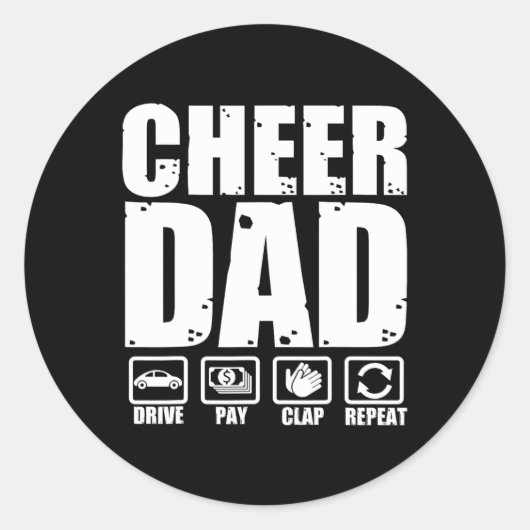 Grappige Cheer Dad Trotse Cheerleader Vader Humor  Ronde Sticker (Voorkant)