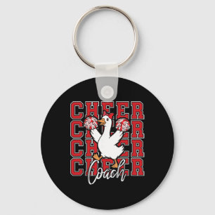 Grappige Cheer Gans Coach Rode Coquette Strik Spor Sleutelhanger