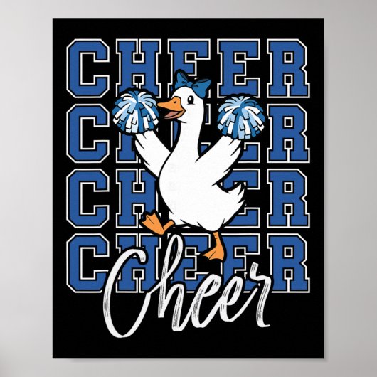 Grappige Cheer Gans Squad Blauwe Coquette Strik Sp Poster (Voorkant)