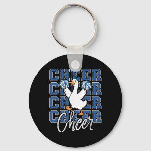 Grappige Cheer Gans Squad Blauwe Coquette Strik Sp Sleutelhanger