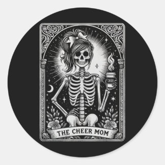 Grappige Cheer Moeder Halloween, Tarotkaart Cheerl Ronde Sticker
