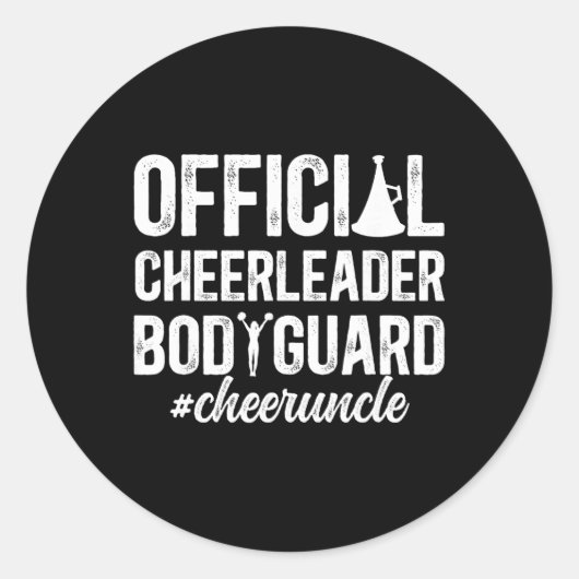 Grappige Cheer Oom Van Een Cheerleader Oom Cheerle Ronde Sticker (Voorkant)