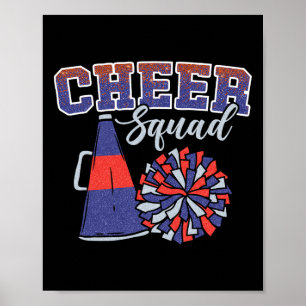 Grappige Cheerleader Cheer Squad Cheerleading Blau Poster
