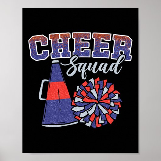 Grappige Cheerleader Cheer Squad Cheerleading Blau Poster (Voorkant)