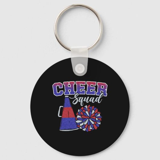 Grappige Cheerleader Cheer Squad Cheerleading Rood Sleutelhanger (Voorkant)