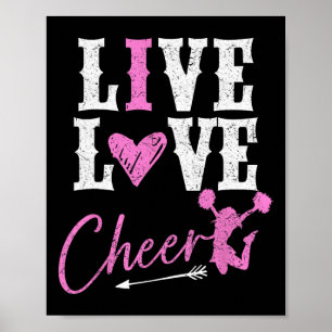Grappige Cheerleader Cheerleading Meisjes Live Lov Poster