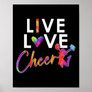 Grappige Cheerleader Cheerleading Meisjes Live Lov Poster