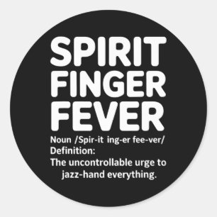 Grappige Cheerleader Definitie Spirit Vinger Koort Ronde Sticker