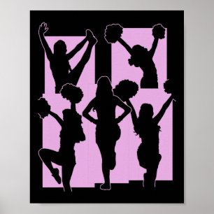 Grappige Cheerleader Juicht Acrotische Enthousiast Poster
