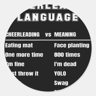 Grappige Cheerleader Taal Cheerleading Slaang Bedo Ronde Sticker