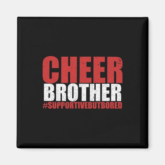 Grappige Cheerleading Bro Cheer Broer Ondersteunen Magneet (Voorkant)