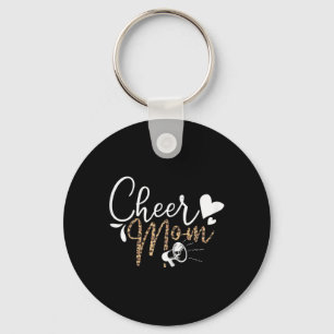 Grappige Cheerleading Moeder Luipaard Print Cheer Sleutelhanger