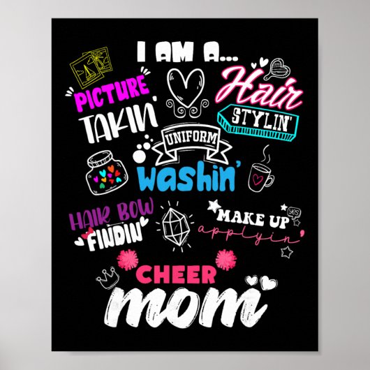 Grappige Cheerleading Moeder Voor Cheer Moeders Ch Poster (Voorkant)