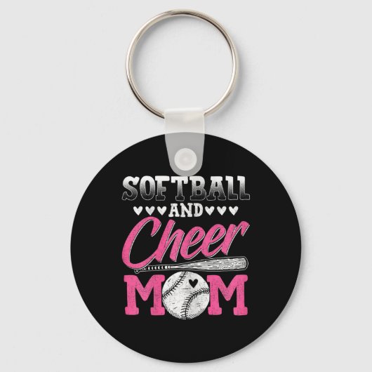 Grappige Cheerleading Moeder Zachte En Cheer Moede Sleutelhanger (Voorkant)