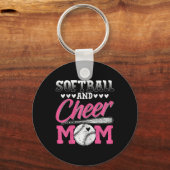 Grappige Cheerleading Moeder Zachte En Cheer Moede Sleutelhanger (Voorkant)