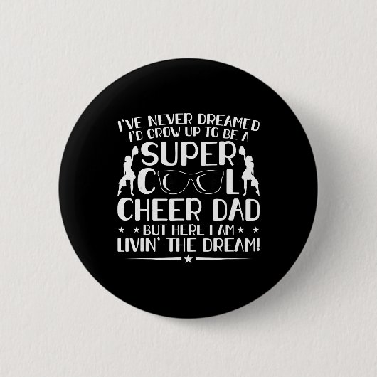 Grappige Cheerleading Vader Cheer Vader Cheerleadi Ronde Button 5,7 Cm (Voorkant)