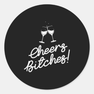 Grappige Cheers Es Volwassen Oud en Nieuw Feestfee Ronde Sticker