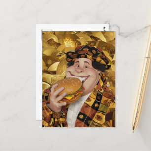 Grappige Cheeseburger Persoon Briefkaart
