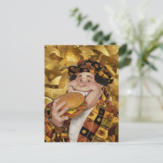 Grappige Cheeseburger Persoon Briefkaart (Staand voorkant)