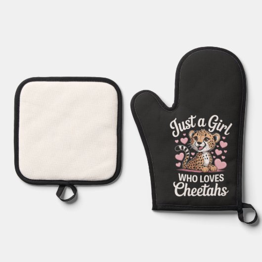 Grappige Cheetah Citaat  Ovenwant & Pannenlap Set (Voorkant)