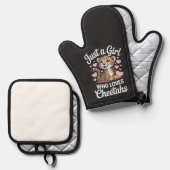 Grappige Cheetah Citaat  Ovenwant & Pannenlap Set (Voorkant / Achterkant)