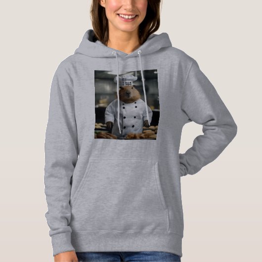 Grappige Chef Capybara, Dames Hoodie (Voorkant)
