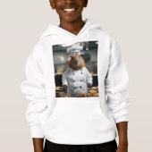 Grappige chef capybara, kids hoodie (Voorkant)