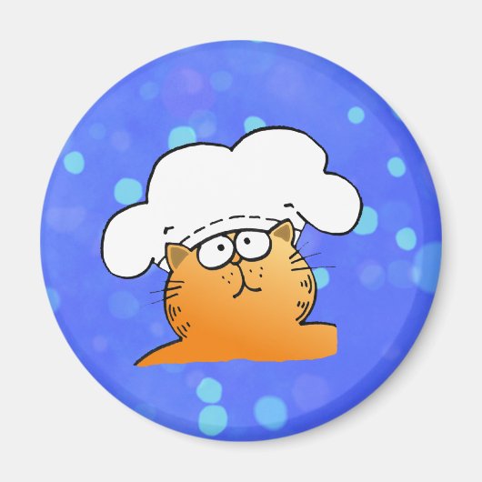 Grappige Chef | Funny cartoon Kat Chef Magneet (Voorkant)