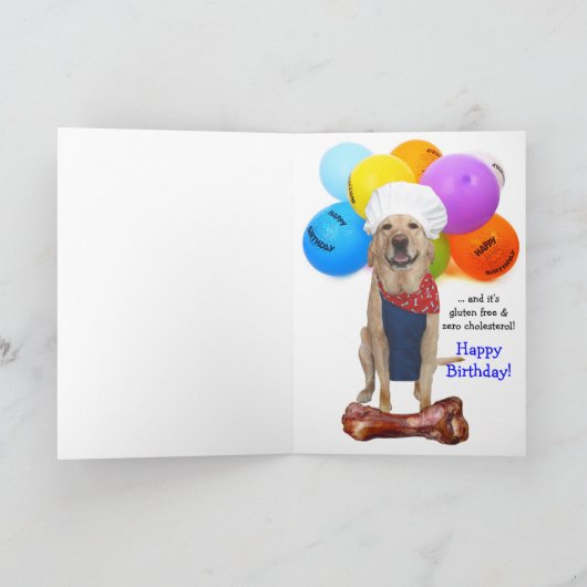 Grappige Chef Hond/Lab Verjaardag Kaart (Binnen)